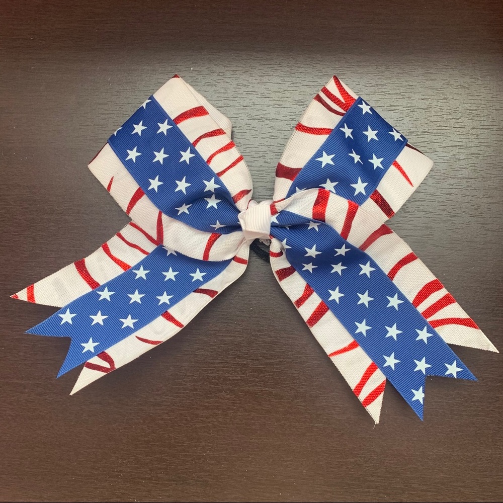 Red, White & Blue Hair/Cheer Bow